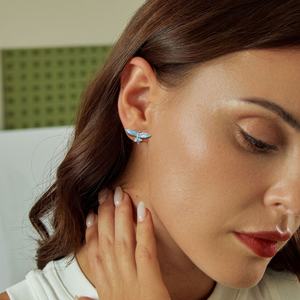 925 स्टर्लिंग सिल्वर फैशन ज्वेलरी इयररिंग बढ़िया ज्वेलरी मेकिंग थोक रेनबो स्टार फ्लावर बियर सिंपल स्टड फॉर वूमेन इयररिंग - Product Image 4