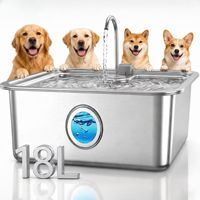 Nouvelle Fontaine à Eau Carrée Intelligente pour Animaux de Compagnie, 18L, Silencieuse, Grande Capacité, en Acier Inoxydable, à Brancher, avec Filtration et Débit d'Eau, OEM