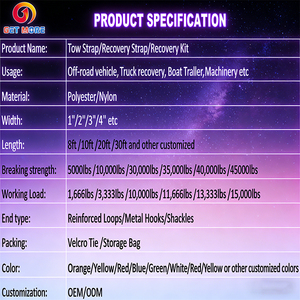 สายรัดกู้ภัยออฟโรด <span class=keywords><strong>3</strong></span> นิ้ว x 30 ฟุต สำหรับงานหนัก รับน้ำหนักได้ 30,000 ปอนด์ พร้อมห่วงรูปตัว D สำหรับรถ ATV รถจี๊ป รถบรรทุก รถ UTV และรถขับเคลื่อน 4 ล้อ - Product Image 6