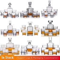 Decantador de whisky Premium grabado con logotipo personalizado al por mayor y Juego de vasos de regalo para whisky tequila Ron Brandy