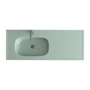 Set di <span class=keywords><strong>Mobili</strong></span> da <span class=keywords><strong>Bagno</strong></span> di Alta Gamma per Villa e Hotel Moderni, Mobile Lavabo 1200mm Verde Fumo Laccato con Illuminazione LED Touch Resistente all'Acqua - Product Image 2