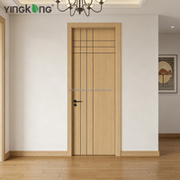 Porte intérieure moderne en WPC imperméable Yingkang avec cadre pour applications en fermes et villas