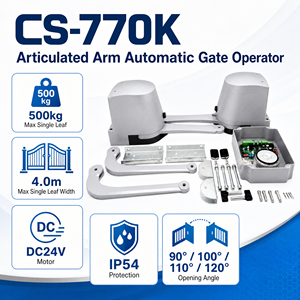 มอเตอร์เปิดประตูรั้วแบบแขนกลไกอัตโนมัติ DC 24V รับน้ำหนัก 500 กก. แบบคู่ พร้อมรีโมทคอนโทรลสำหรับบ้าน - Product Image 4