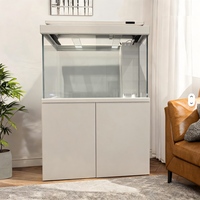 Aquarium en verre avec meuble en aluminium peint et filtre à sump intégré à 3-4 compartiments