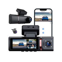 Caméra embarquée DVR pour voiture OEM ODM 3,16 pouces avec double objectif avant et arrière 2K Wifi, boîte noire pour voiture, contrôle par application