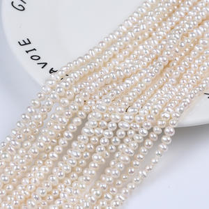 Zhuji Natural Freshwater 3-3.5mm White Round Loose Pearls Scattered <b>Beads</b> for DIY Necklace or <b>Bracelet</b> - Product Image 1