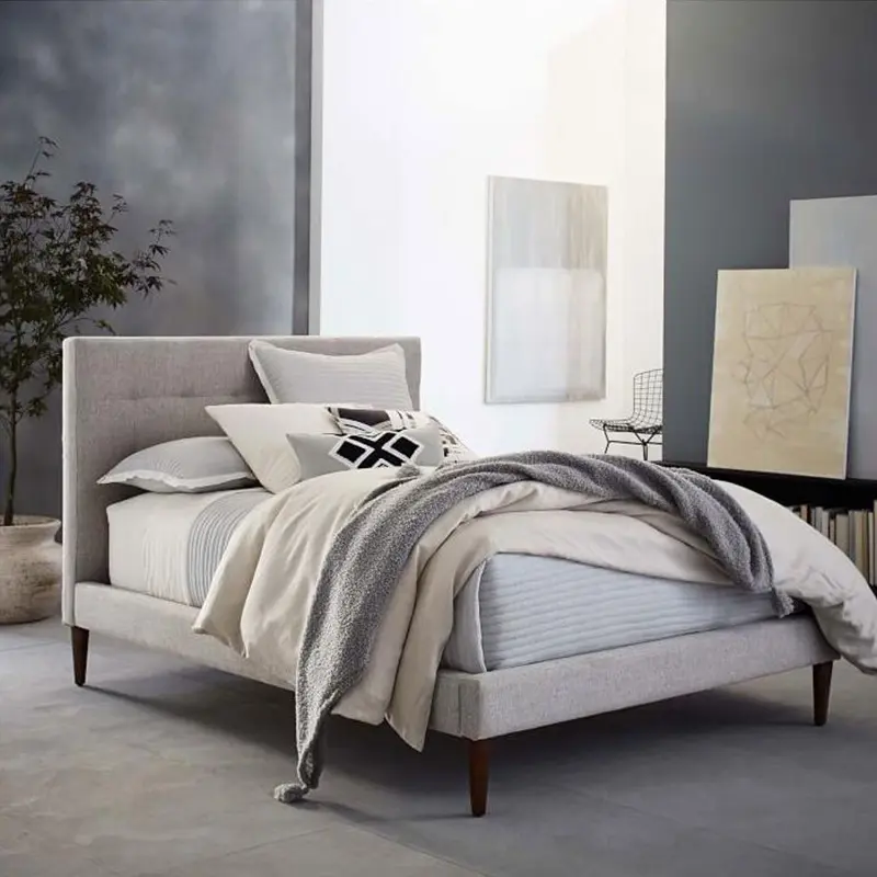 Özelleştirmek kral yumuşak yeni klasik tarzı yatak odası mobilyası rahat çift kişilik yatak tasarımları özel döşemeli yatak çarşafı