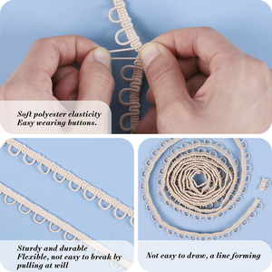 Elastik düğme döngü düğün elbisesi düğme döngüler örgü düzeltir kostüm el sanatları ve dikiş elastik aksesuar - Product Image 3