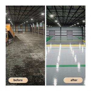 100% Solid Epoxy <b>Floor</b> Paint Self-Leveling for Garage Warehouse Offices-Liquid Appearance Spray & <b>Roller</b> Application - Product Image 3