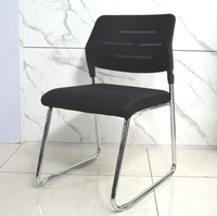 Chaise de bureau ergonomique moderne en maille de haute qualité, dossier moyen, durable, sans roulettes, pour salon