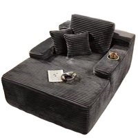 Canapé sans cadre en velours côtelé texturé, une place, emballé sous vide, avec éponge haute densité, fauteuil lounge pour salon