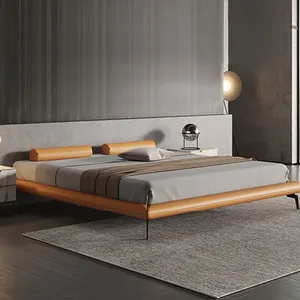 침대 프레임 킹 사이즈 침대 디자인 침실 가구 현대 가죽 매트리스 침대 퀸 사이즈