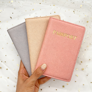 Customized Logo Personalized Initials Monogram Blank Business Pasaporte Travel PU Vegan Saffiano <strong>Leather</strong> <strong>Passport</strong> Holder <strong>Cover</strong> - Product Image 1