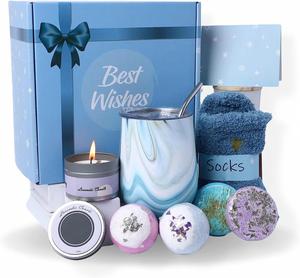 Juego de Baño de Vidrio Ecológico Color Azul Cielo, Regalos para Mujeres, Empaque Personalizado al por Mayor, Cumpleaños, Hermana, Amigas, Mamá, Recuperación Pronta - Product Image 1