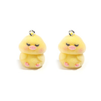 Manna nouveau dessin animé 3D mignon canard jaune pendentif breloques résine velours conception 3D pour enfants Style classique bricolage fait à la main en laiton