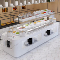 Station de buffet commerciale, station de condiments et de salades pour restaurant, table d'îlot de buffet pour la restauration hôtelière