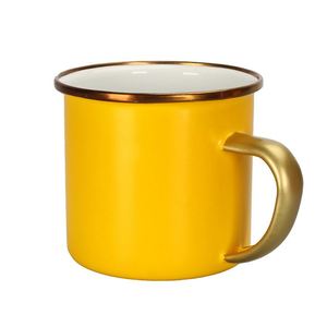 Tasse à café de camping en émail personnalisée par sublimation, mini-tasse en acier émaillé avec logo, blanche ou noire, logo personnalisé, 360 ml, 1 pièce - Product Image 3