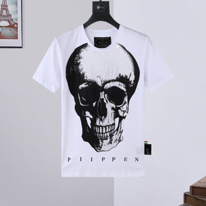 Nuova Collezione Estiva: Maglietta da Uomo Plein, 100% Cotone, Manica Corta, Lavorata a Maglia, Slim Fit, Collo Tondo, Decorata con Teschio in Strass - Product Image 3