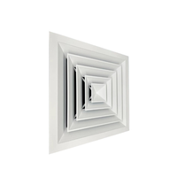 Diffuseur de plafond carré 4 voies en plastique ABS blanc anti-goutte pour système de ventilation CVC domestique et de bureau