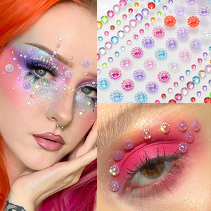 3D coloridos girasoles diamante cara pegatinas gema Facial pegatina ojos cuerpo mezcla cuentas joyas diamantes cara Decoración - Product Image 3