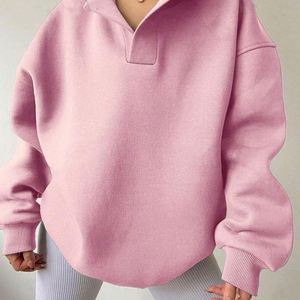 Sweat-shirt à capuche ample en polaire brodé avec logo, coupe décontractée, en polyester/coton, pour femme, idéal pour l'automne – Vente en gros - Product Image 4