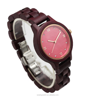 Jam Tangan Dial Hitam Wanita Set Perhiasan Anting Jam Tangan Berlian Set Hadiah Mewah Jam Tangan Kayu Kustom Quartz