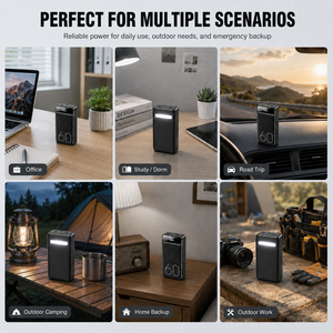 Consegna Rapida dal Magazzino USA, Spedizione Gratuita, Power Bank da 60000mAh, Grande Capacità, Power Bank da Viaggio per Esterni, Luce LED di Emergenza - Product Image 6