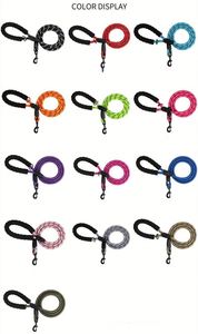 Highly Reflective Rope Leashes Soft Handle Rotating Metal Clip Waste Bag Dispenser Dogs Training Essential for Walks Hikes <b>Gift</b> - Product Image 3