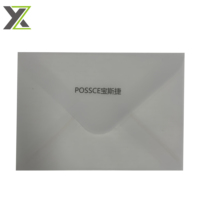 Enveloppe cadeau en papier vélin translucide givré avec logo doré personnalisé, 155x105mm, cartes de vœux de mariage