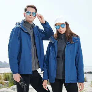 Özel Chaqueta 150D Polyester Softshell su geçirmez ceket yürüyüş Unisex kış spor rüzgarlık 3 in 1 için erkekler açık ceket