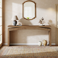 Table console commerciale Tribesigns de 63 pouces pour hall d'hôtel, bureau, restaurant, entrée, vente en gros, table de canapé en bois style farmhouse, marron