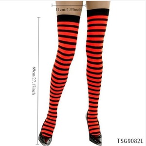 Calze a Righe Rosse e Nere Sopra il Ginocchio per <span class=keywords><strong>Donna</strong></span>, Costume da <span class=keywords><strong>Coccinella</strong></span>, Halloween, Carnevale, Cosplay, Festa in Maschera - Product Image 2