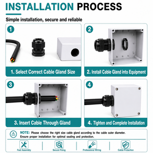 Pressacavo in Nylon PA66 Impermeabile IP68 PG7-PG63 con Raccordo Antistress e Dado di Bloccaggio per Scatole di Giunzione e Pannelli di Controllo - Product Image 4