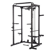 Estación de Entrenamiento Multifuncional: Rack de Sentadillas, Máquina Smith, Torre de Potencia y Barra para Gimnasio en Casa, Fitness y Entrenamiento de Fuerza