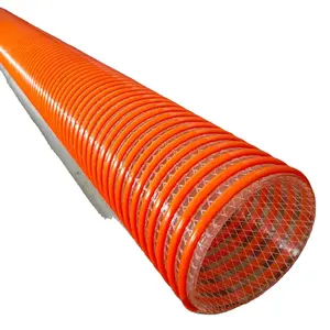 WANFLEX marque 6 pouces rouge rigide et tresses de fibres renforcé flexible PVC tuyau d'aspiration de poisson