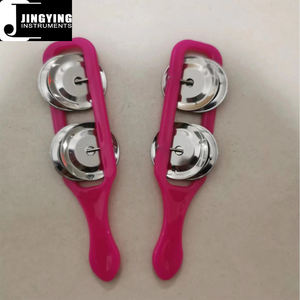 2024 Jingying Musique Orff Instrument à Percussion Tambourin, Enfants Jouet <span class=keywords><strong>Cymbales</strong></span> 2 Petite Cloche Main Cloche En Plastique Jingle Bell Bâtons - Product Image 3