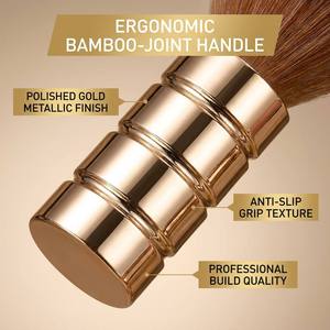 Brosse professionnelle électroplaquée pour barbier, en fibres douces, pour nettoyer le cou, avec manche en bambou, outil de salon - Product Image 4