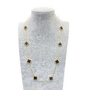 Collier <span class=keywords><strong>en</strong></span> bambou sportif double face trèfle à 10 pétales doré perle pour femme, commerce électronique transfrontalier, vente <span class=keywords><strong>en</strong></span> gros <span class=keywords><strong>en</strong></span> <span class=keywords><strong>ligne</strong></span> - Product Image 1