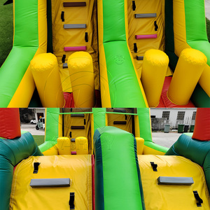 Parcours d'obstacles gonflable coloré sur le thème des dessins animés, idéal pour les fêtes d'enfants, les événements scolaires et les célébrations en plein air - Product Image 6
