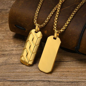 Collier pendentif tendance en acier inoxydable 316L plaqué or PVD 14K 18K, bijoux fins, motif bande de roue, pour hommes - Product Image 5