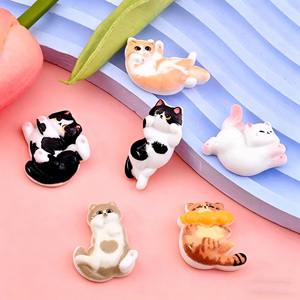 Imanes de nevera, fundas para teléfono, pegatinas de escritorio y accesorios de joyería con diseño de <span class=keywords><strong>gato</strong></span> simulado, hechos a mano con técnica de goteo de aceite DIY - Product Image 2