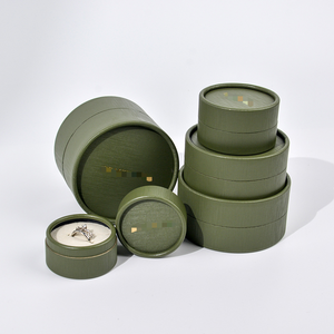 Caja de Regalo de Joyería Pequeña, Redonda, Ovalada, con Lazo, de Cartón Cilíndrico - Product Image 1