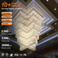 Lustre LED en fer et cristal K9 au design moderne et luxueux pour centre d'affaires, alimenté par courant alternatif, luminaires de plafond personnalisés pour hall d'hôtel