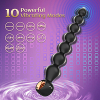 7-teiliger gerippter Silikon-Analplug-Vibrator mit 10 Vibrationsmodi, Dildo, Prostatamassagegerät, Sexspielzeug für Erwachsene, für Männer, Frauen, Paare