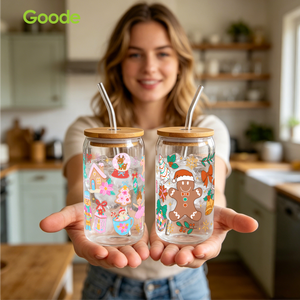 Etiquetas de Transferencia UV DTF Personalizadas Goode <span class=keywords><strong>para</strong></span> Botellas de Vidrio de 16 oz, Etiquetas de Alta Resolución <span class=keywords><strong>para</strong></span> Cosméticos de Lujo, Resistentes al Agua, Navidad - Product Image 4