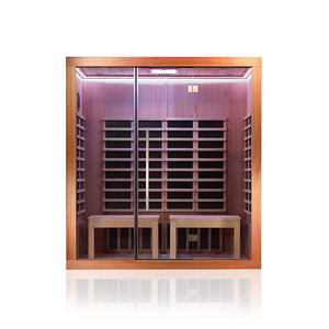 Sauna infrarouge moderne pour 4 personnes avec logo personnalisé OEM ODM, construction en bois massif, certifié ETL/CE, pour utilisation en salle de sport ou appartement, fabrication en usine - Product Image 4