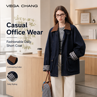 VEGA CHANG – Manteau court décontracté pour le bureau, avec col contrastant et design tendance, idéal pour le quotidien, inspection qualité assurée