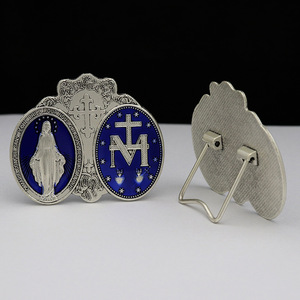 Médaille <span class=keywords><strong>Miraculeuse</strong></span> Catholique Personnalisée en Émail Doré Vierge Marie, Chapelet Pliable 1830 pour Autel Domestique, Église, Baptême, Cadeau Religieux - Product Image 3