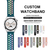 Bracelets de montre intelligents en silicone réglables, 20 mm 22 mm, étanches, avec logo personnalisé, OEM ODM, réponse rapide, pour hommes, sport, matériau de qualité.