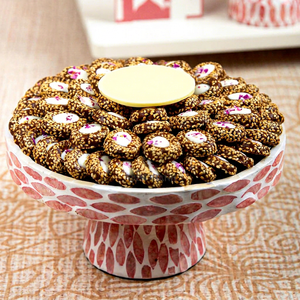 Lujoso soporte de pastel de nácar para elegante exhibición de postres de Ramadán hecho a mano MOP Cake Stand para decoración de mesa festiva - Product Image 1
